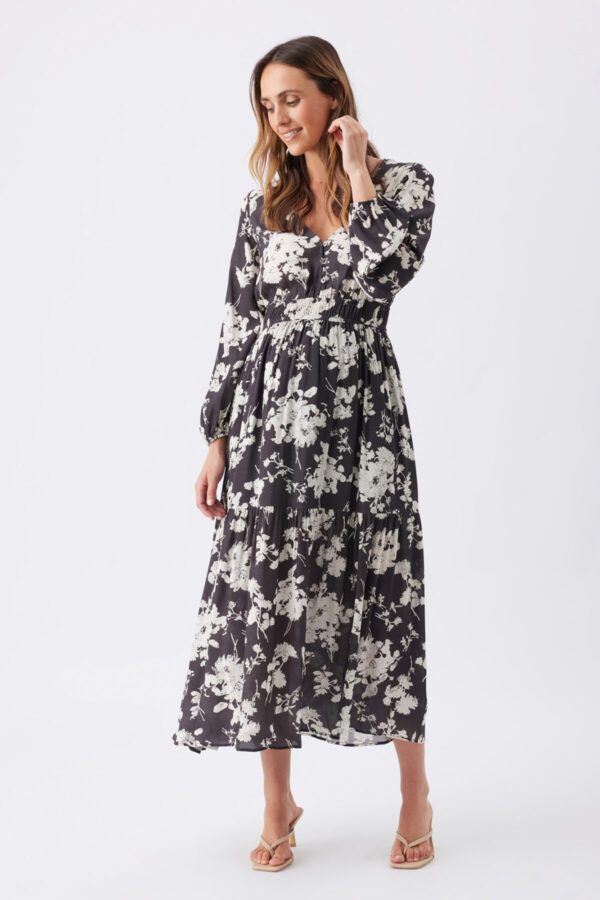 Drew Nursing & Maternity Maxi Dress - Black/White