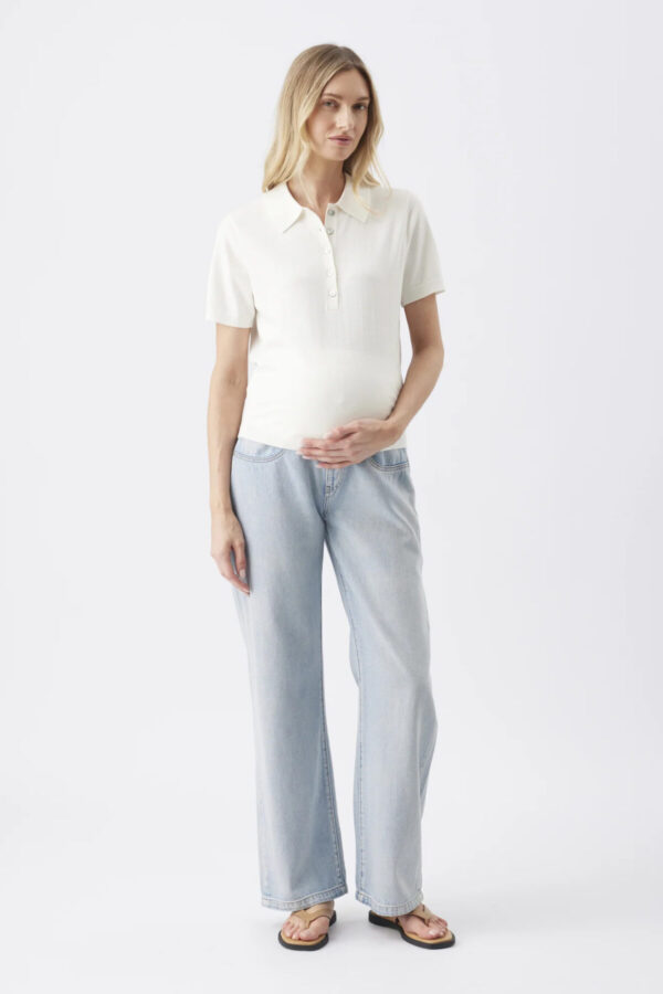 Billie Over Bump Maternity Jean - Light Wash
