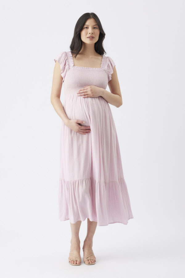 Hail Spot Maternity Dress - Musk