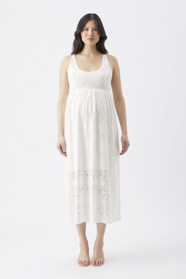Elitia Lace Maternity Dress - White