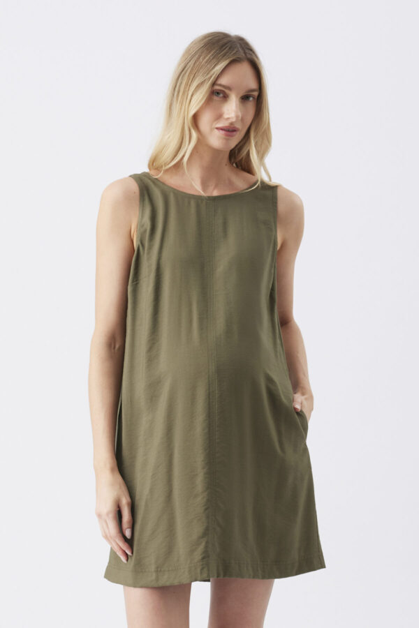 Irene Nursing & Maternity Shift Dress - Khaki