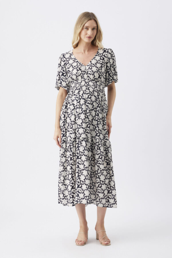 Tammy Nursing & Maternity Maxi Dress - Navy/Off White